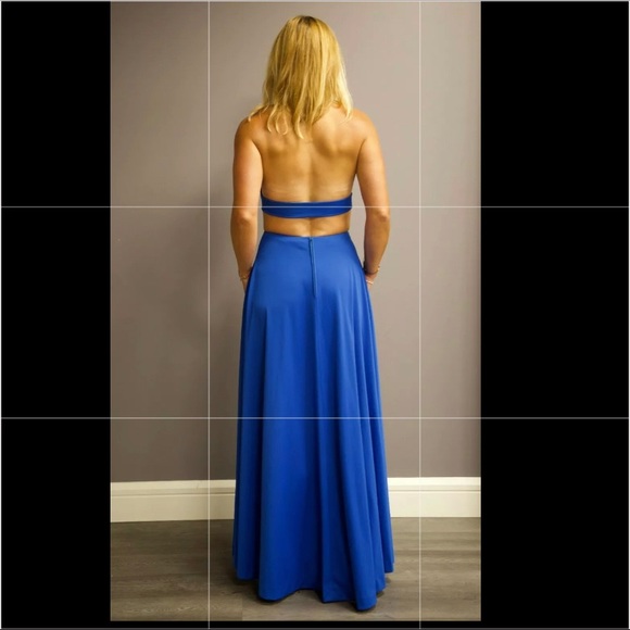 Vintage Emilio Pucci Halter and Long Skirt Ensemble from 1960s Blue Rare
